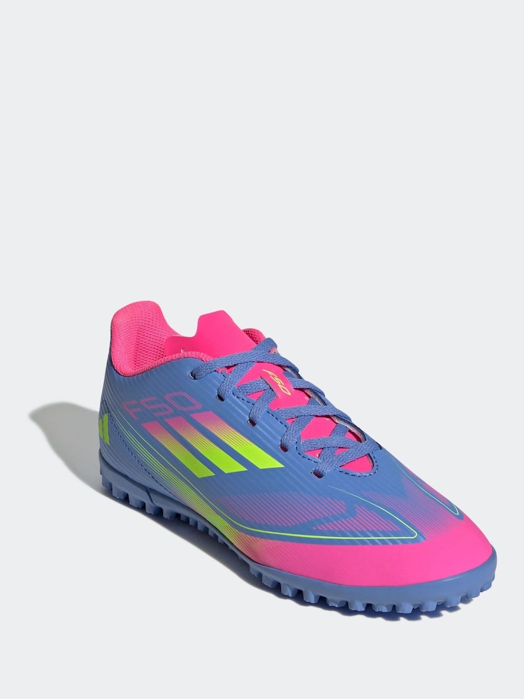 adidas Blue Kids F50 Club Turf Boots - Image 2 of 8