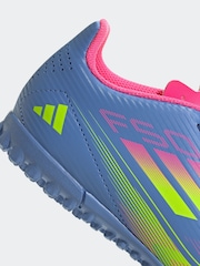 adidas Blue Kids F50 Club Turf Boots - Image 5 of 8