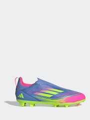 adidas Blue Kids F50 League Laceless Firm/Multi-Ground Boots - Image 1 of 9