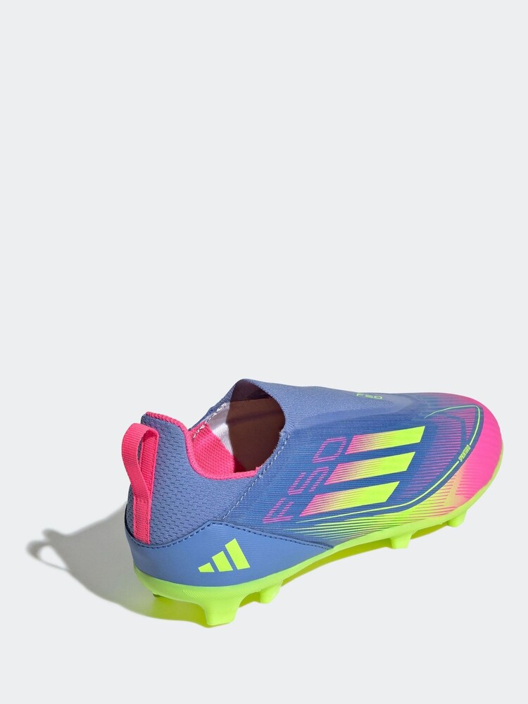 Buy adidas Blue Kids F50 League Laceless Firm/Multi-Ground Boots