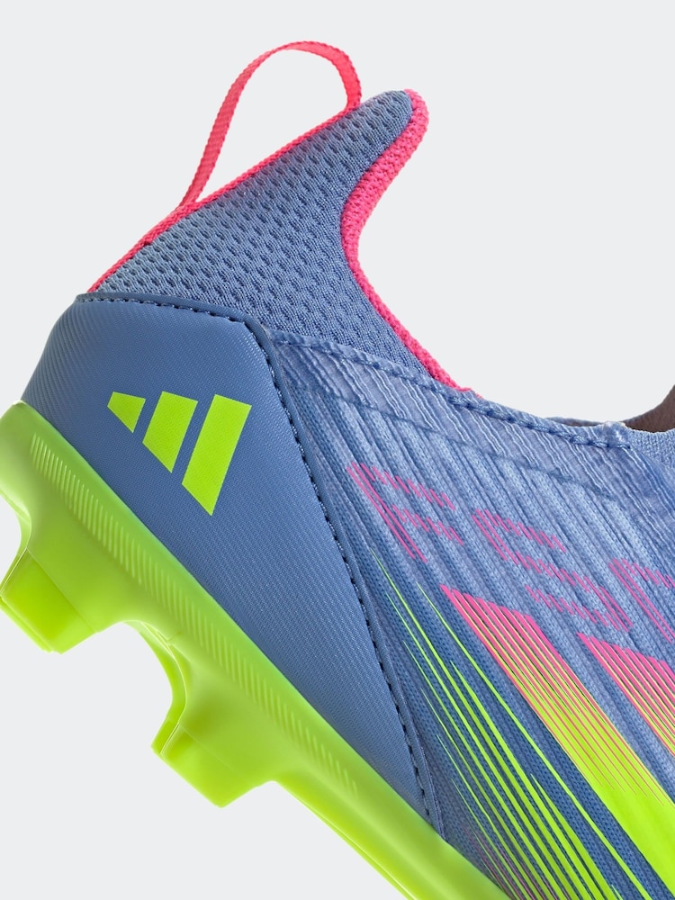 Buy adidas Blue Kids F50 League Laceless Firm/Multi-Ground Boots - Main Image