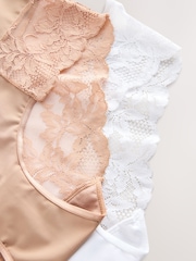 Белый/нюдовый - Shaping Lace Knickers 2 Pack - Изображение 9 из 10
