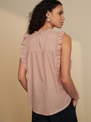 Pink Ruffle Short Sleeve Blouse - Image 3 of 8