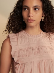 Pink Ruffle Short Sleeve Blouse - Image 4 of 8
