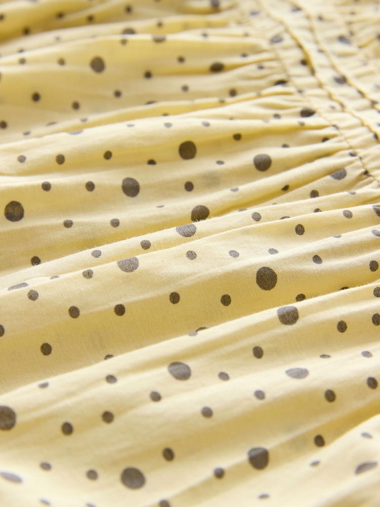 Yellow Spot Ruffle Short Sleeve Blouse - Image 8 of 8