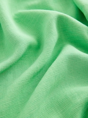 Green Short Sleeve Tie Neck Bardot Top - Image 5 of 6