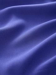 Cobalt Blue Relaxed Fit Short Sleeve Overhead V-Neck Blouse - Image 7 of 7