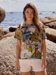 Fruit Print Textured Boxy T-Shirt - Image 1 of 6