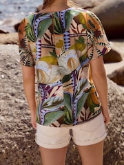 Fruit Print Textured Boxy T-Shirt - Image 2 of 6