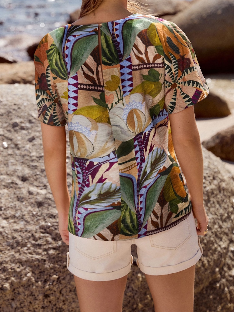 Fruit Print Textured Boxy T-Shirt - Image 2 of 6