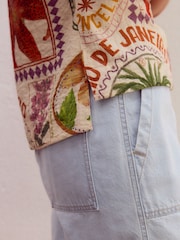 Carte postale Écru Fruit Imprimé - T-shirt coupe droite texturé - Image 5 de 8