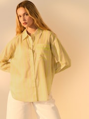 Yellow Stripe Graphic Long Sleeve 100% Cotton Relaxed Lightweight Shirt - Image 2 of 5