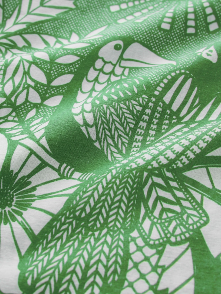 Green Placement Tile Print Long Sleeve 100% Cotton Relaxed Lightweight Shirt - Image 8 of 8