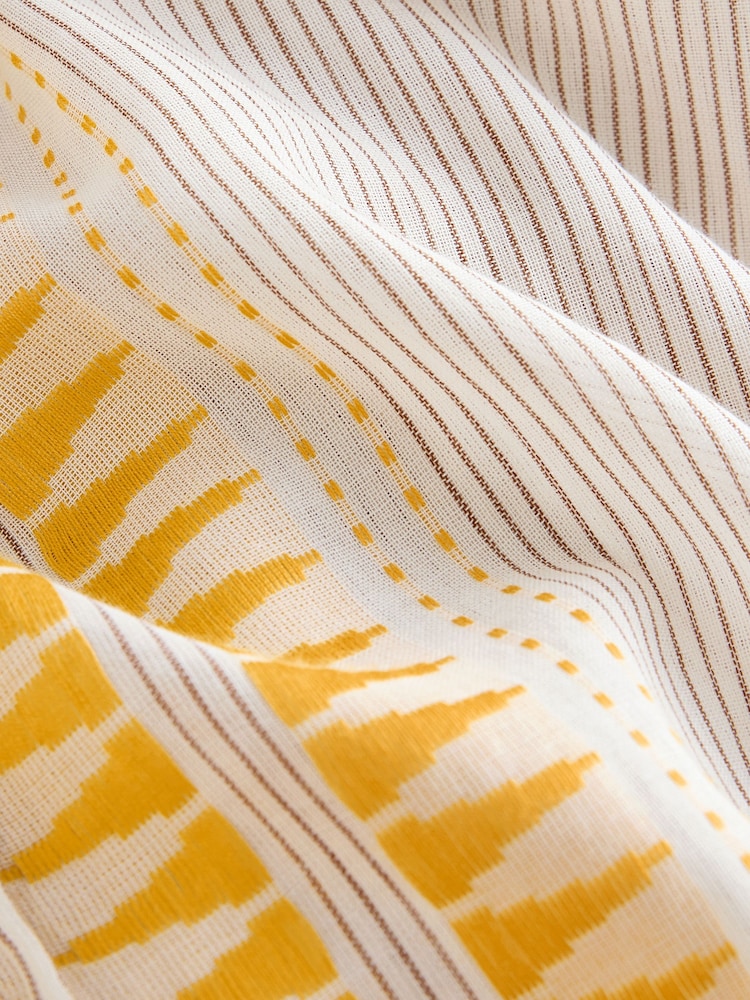 Cream Striped Jaquard Embroidered Detail Tie Front Shirt - Image 7 of 8
