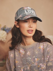 Shabby Chic Grey 100% Cotton Cap - Image 1 of 2