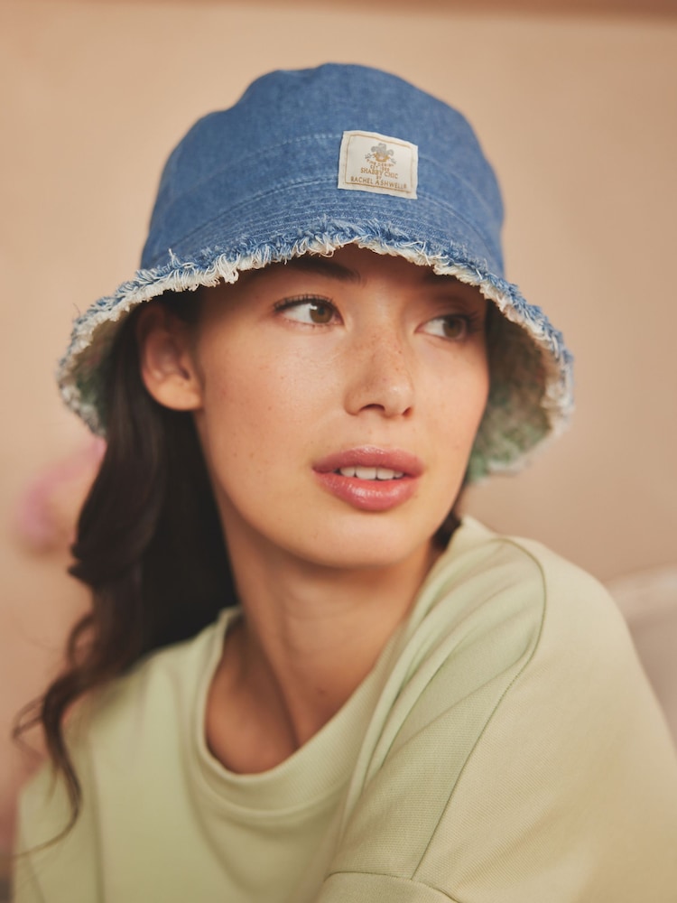 Shabby Chic by Rachel Ashwell® 100% Cotton Green Floral Reversible Bucket Hat - Image 3 of 4