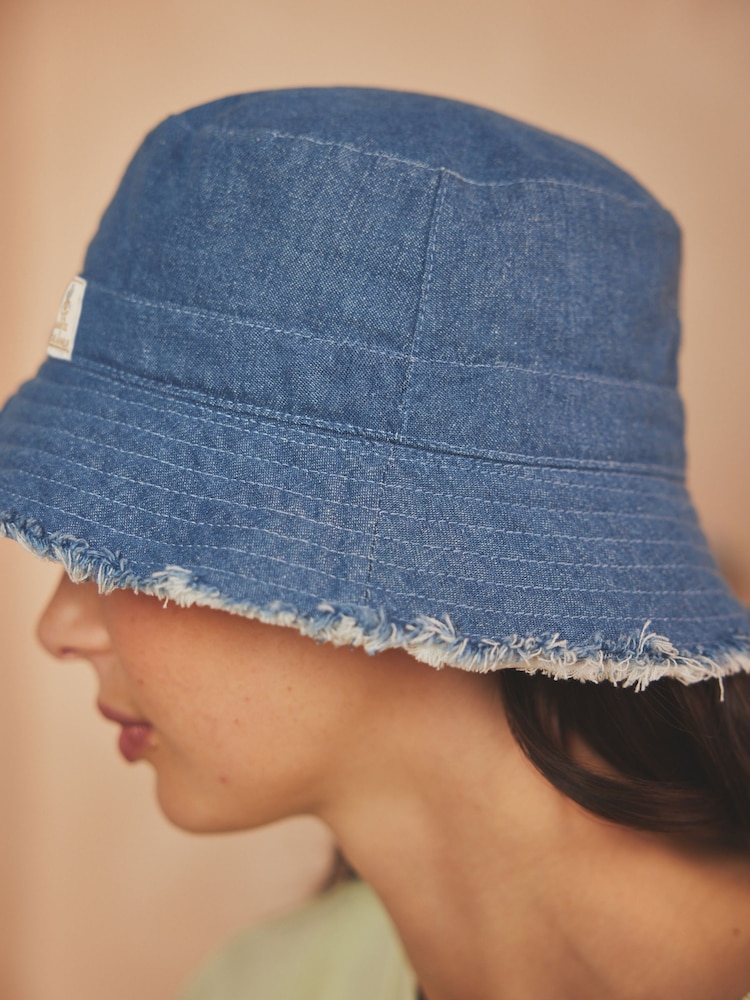 Shabby Chic by Rachel Ashwell® 100% Cotton Green Floral Reversible Bucket Hat - Image 4 of 4