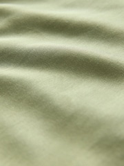 Khaki Green Satin Linen Open Neck Shirt - Image 9 of 9