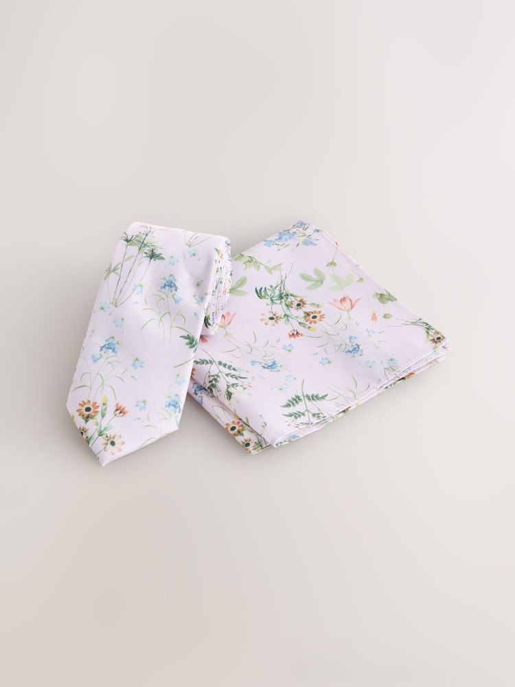 Pink Tie and Pocket Square Set - Image 1 of 4