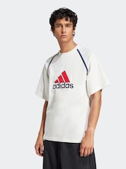 adidas White 100% Cotton Badge Of Sport T-Shirt - Image 1 of 6
