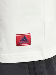 adidas White 100% Cotton Badge Of Sport T-Shirt - Image 5 of 6