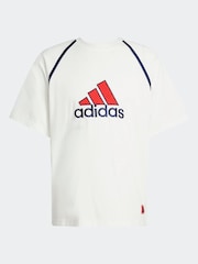 adidas White 100% Cotton Badge Of Sport T-Shirt - Image 6 of 6