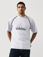 adidas Grey 100% Cotton Badge Of Sport T-Shirt - Image 1 of 6