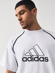 adidas Grey 100% Cotton Badge Of Sport T-Shirt - Image 4 of 6