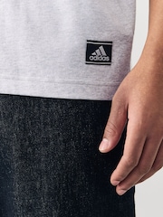 adidas Grey 100% Cotton Badge Of Sport T-Shirt - Image 5 of 6