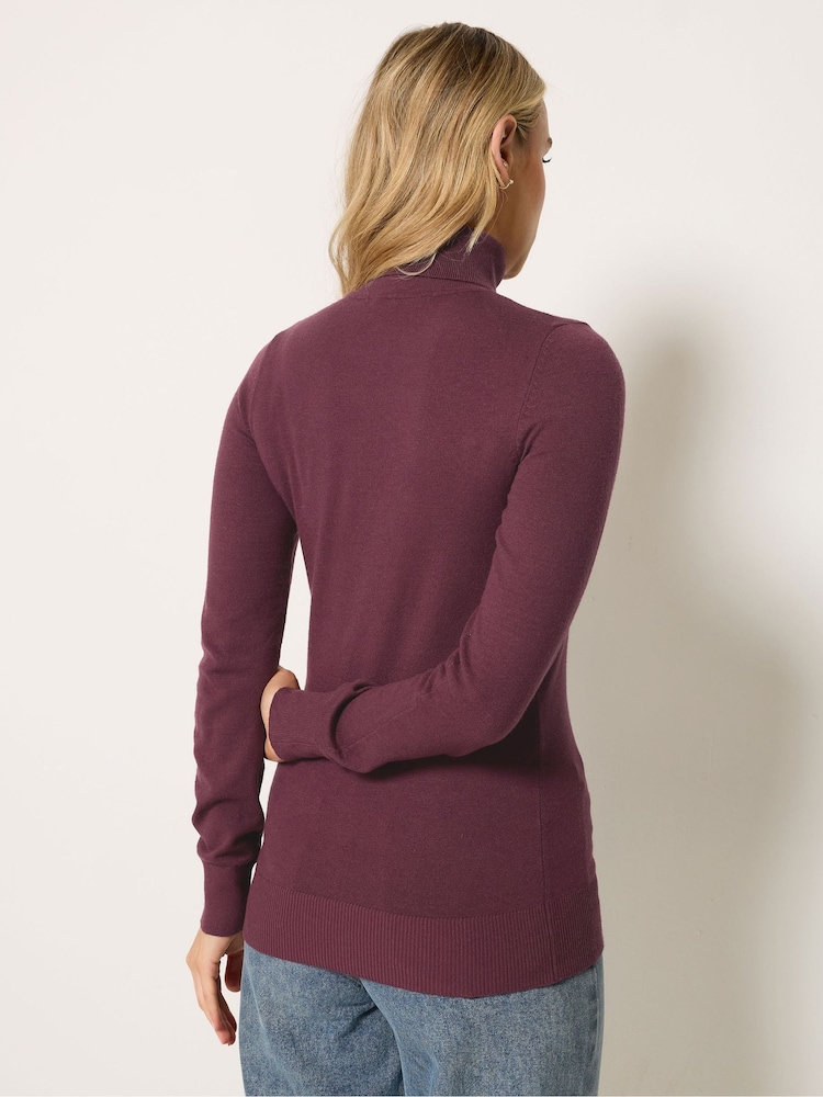 Long Tall Sally Red Roll Neck Jumper - Image 2 of 5