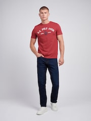 U.S. Polo Assn Red U.S. Polo Assn. Mens Signature 100% Cotton Arch Print White T-Shirt - Image 3 of 4