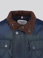 U.S. Polo Assn Blue U.S. Polo Assn. Mens Diamond Quilted Funnel Black Jacket - Image 10 of 10