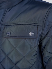 U.S. Polo Assn Blue U.S. Polo Assn. Mens Diamond Quilted Funnel Black Jacket - Image 6 of 10