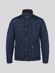 U.S. Polo Assn Blue U.S. Polo Assn. Mens Diamond Quilted Funnel Black Jacket - Image 7 of 10