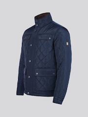 U.S. Polo Assn Blue U.S. Polo Assn. Mens Diamond Quilted Funnel Black Jacket - Image 9 of 10