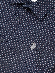 U.S. Polo Assn. Mens Blue Printed Shirt - Image 3 of 4