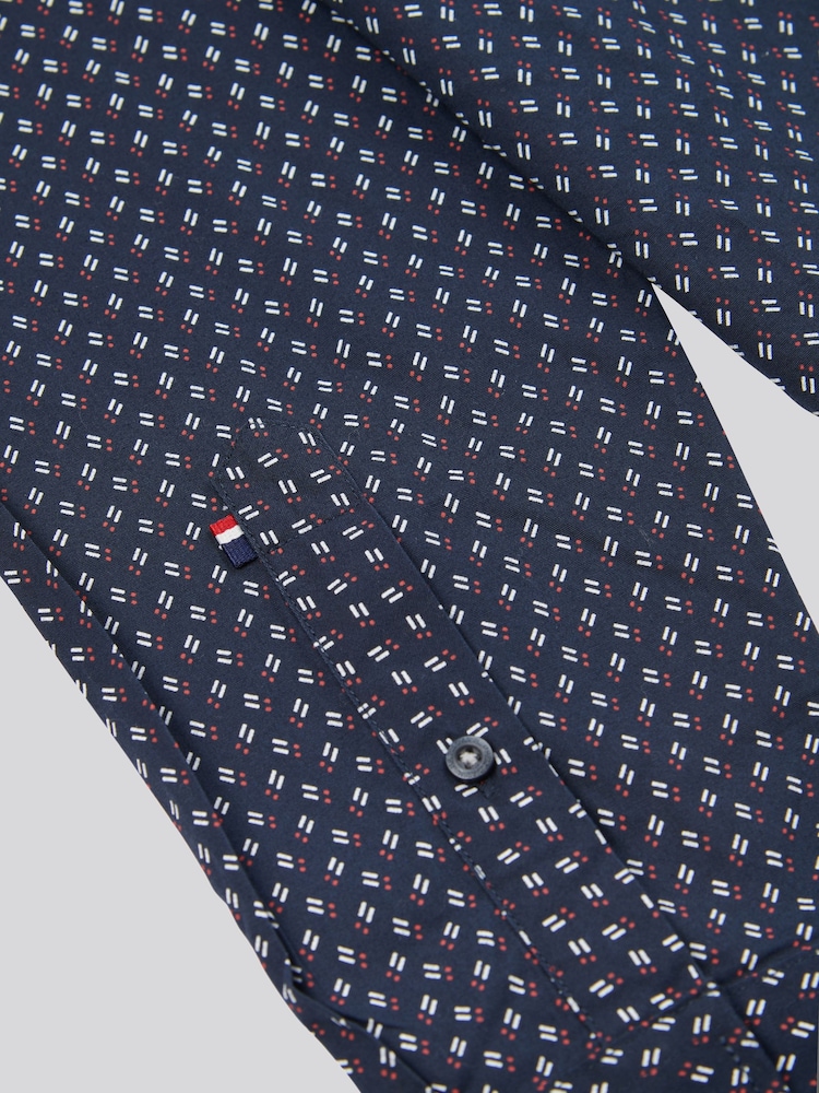 U.S. Polo Assn. Mens Blue Printed Shirt - Image 4 of 4