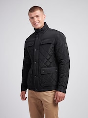 U.S. Polo Assn Black U.S. Polo Assn. Mens Diamond Quilted Funnel Black Jacket - Image 1 of 11