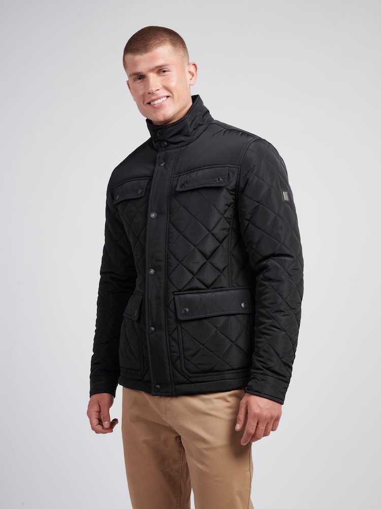 U.S. Polo Assn Black U.S. Polo Assn. Mens Diamond Quilted Funnel Black Jacket - Image 1 of 11