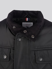 U.S. Polo Assn Black U.S. Polo Assn. Mens Diamond Quilted Funnel Black Jacket - Image 10 of 11