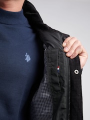 U.S. Polo Assn Black U.S. Polo Assn. Mens Diamond Quilted Funnel Black Jacket - Image 5 of 11