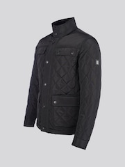 U.S. Polo Assn Black U.S. Polo Assn. Mens Diamond Quilted Funnel Black Jacket - Image 9 of 11