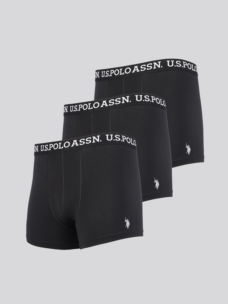 U.S. Polo Assn Mens Black Boxer Shorts 3 Pack - Imagen 2 de 9