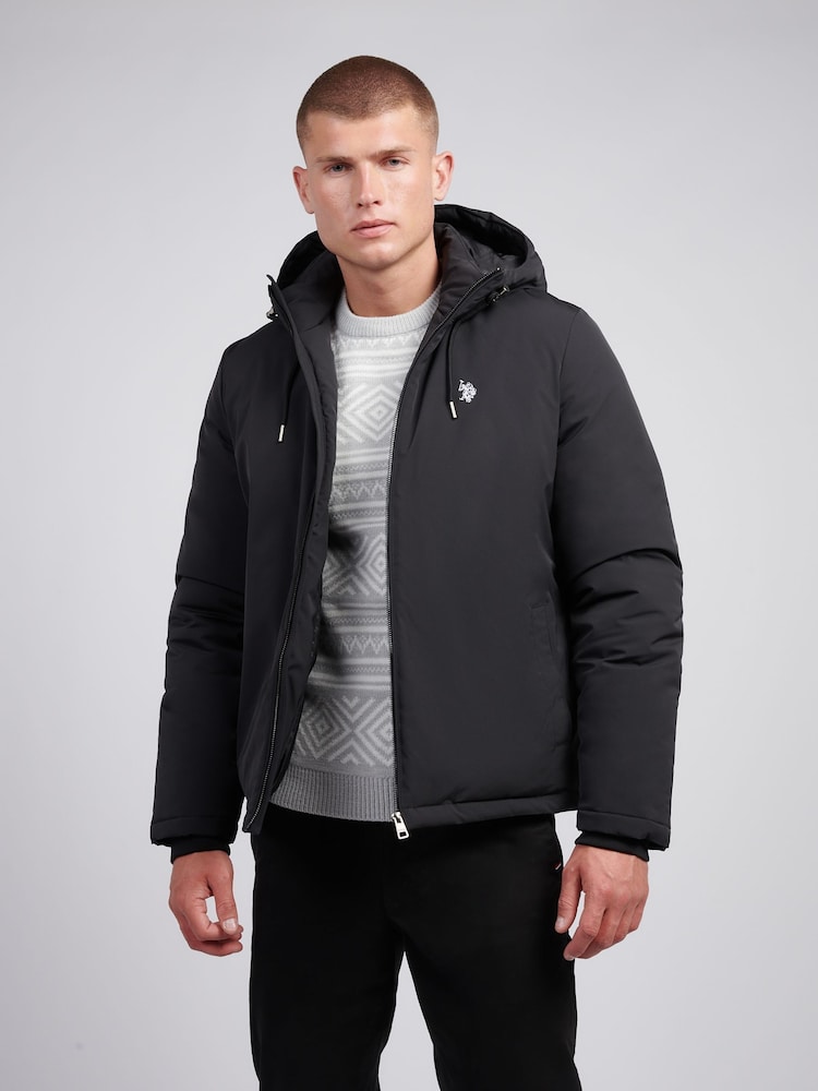U.S. Polo Assn Black U.S. Polo Assn. Mens Smart Padded Black Jacket - Image 1 of 12