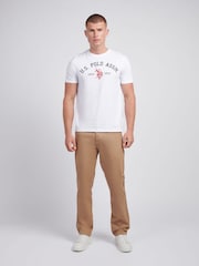 U.S. Polo Assn White U.S. Polo Assn. Mens Signature 100% Cotton Arch Print White T-Shirt - Image 3 of 6