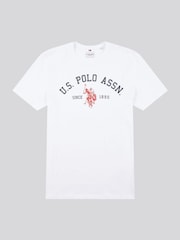 U.S. Polo Assn White U.S. Polo Assn. Mens Signature 100% Cotton Arch Print White T-Shirt - Image 4 of 6