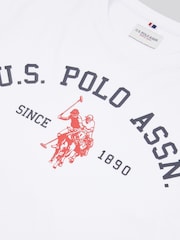 Blanco - Camiseta blanca de algodón 100 % con estampado en arco para hombre Signature de U.S. Polo Assn. - Imagen 7 de 7