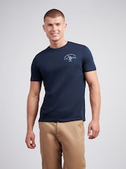 U.S. Polo Assn. Blue Mens Back Graphic 100% Cotton T-Shirt - Image 1 of 8