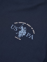 U.S. Polo Assn. Blue Mens Back Graphic 100% Cotton T-Shirt - Image 8 of 8