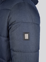 U.S. Polo Assn. Blue Mens Textured Winter Puffer Jacket - Image 10 of 12